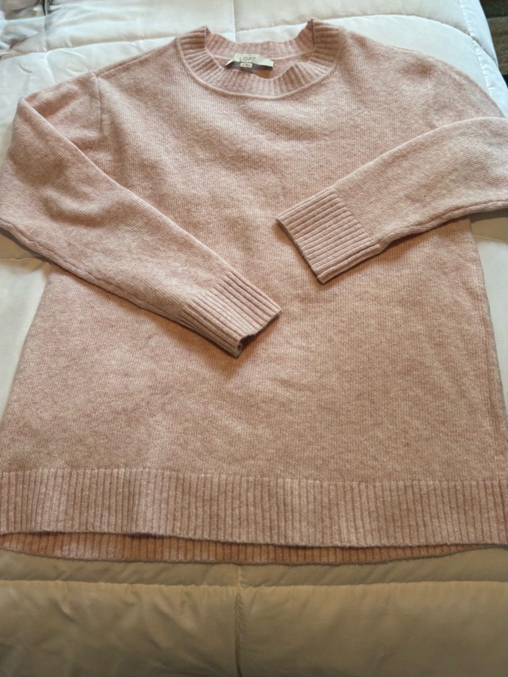 LOFT Women's Crewneck Sweater in Soft Blush